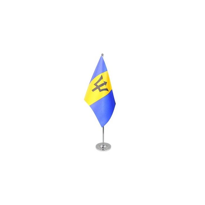 Barbados Satin Table Flag – 9x6in (22.5 x 15 cm)