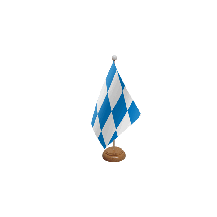 Bavaria no Crest Wooden Table Flag – 9x6in (22.5 x 15 cm)