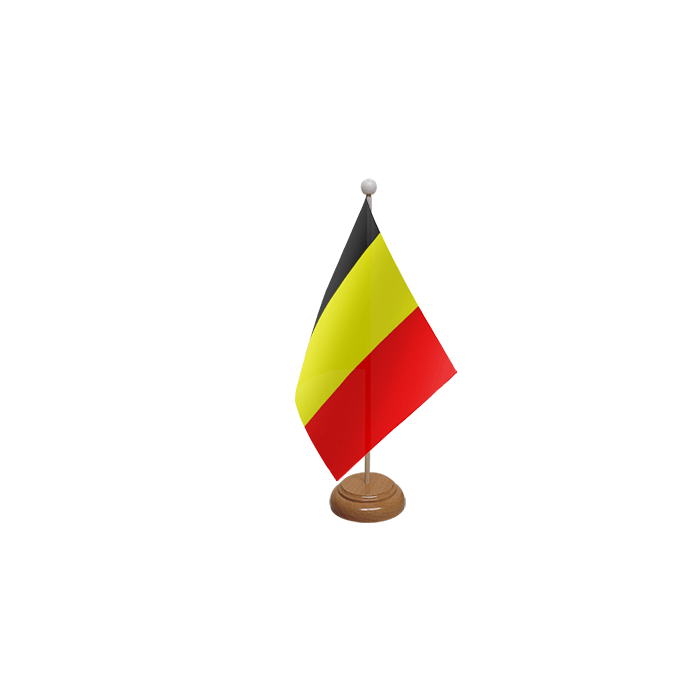 Belgium Large Wooden Table Flag – 18x12in (45 x 30 cm)