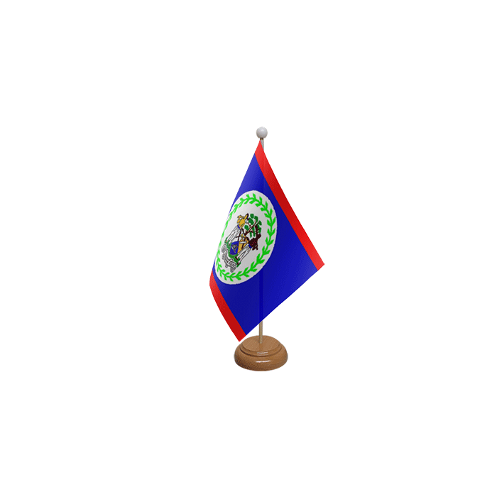 Belize Large Wooden Table Flag – 18x12in (45 x 30 cm)