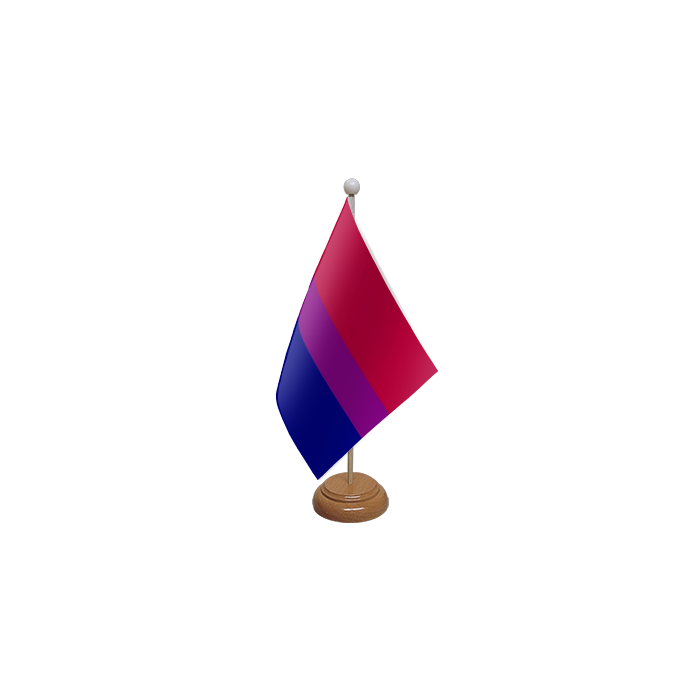 Bi-Pride Large Wooden Table Flag – 18x12in (45 x 30 cm)