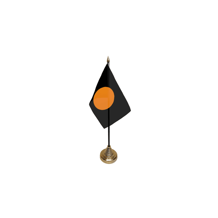 Black with Orange Circle Small Table Flag – 6x4in (15 x 10 cm)