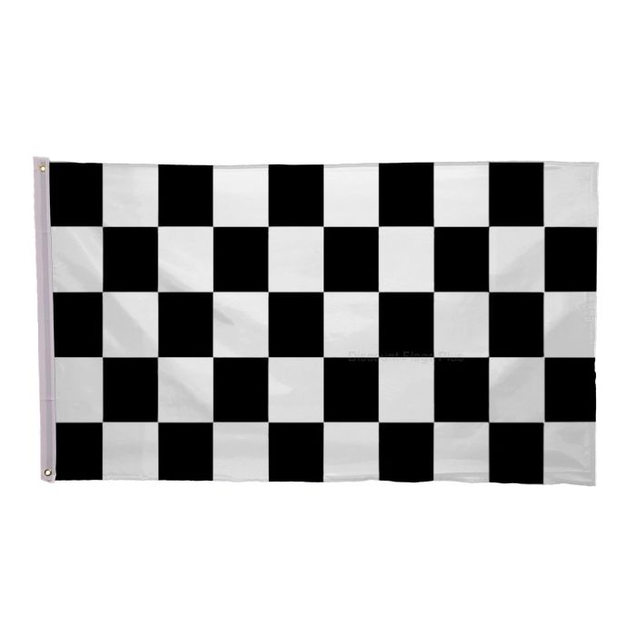 Black and White Check NYLON Flag
