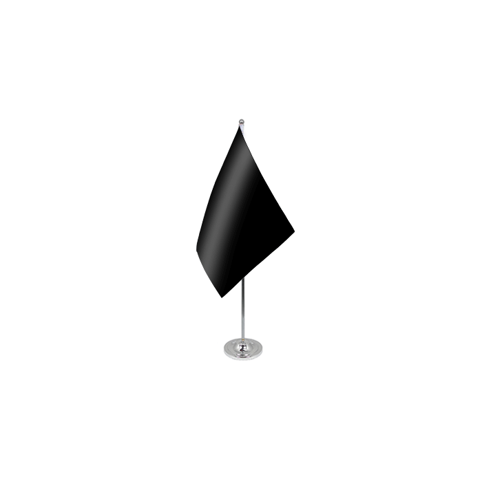Plain Black Satin Table Flag – 9x6in (22.5 x 15 cm)