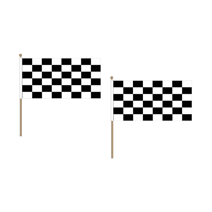 Black and White Check Extra Large Hand Flag – 27x18in (70 x 45 cm)