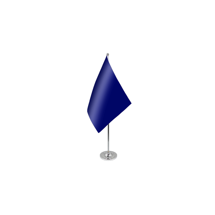 Plain Blue Satin Table Flag – 9x6in (22.5 x 15 cm)