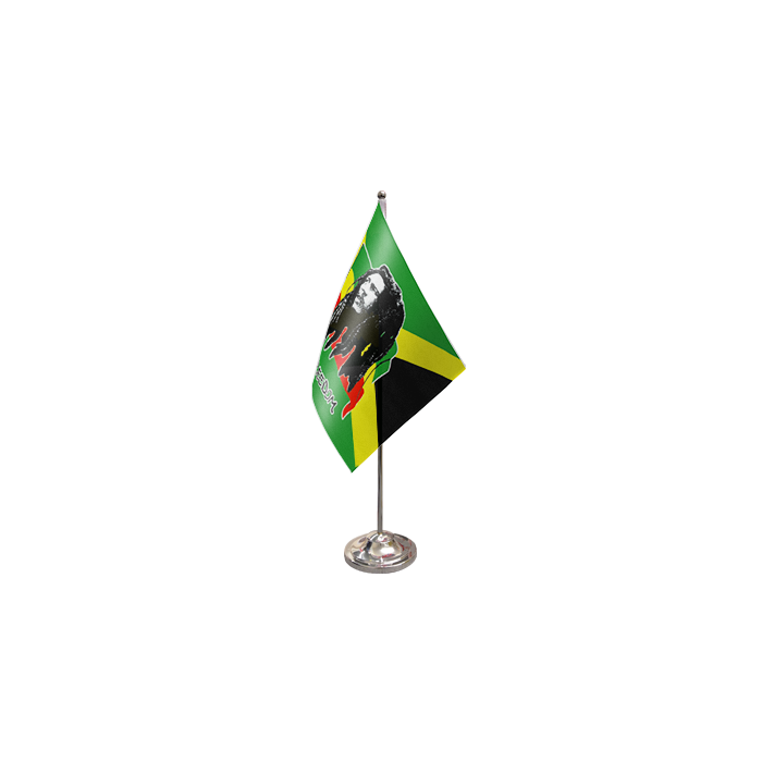 Bob Marley (Jamaica) Satin Table Flag – 9x6in (22.5 x 15 cm)