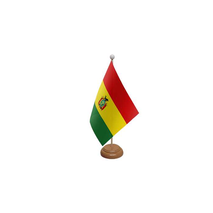 Bolivia Large Wooden Table Flag – 18x12in (45 x 30 cm)