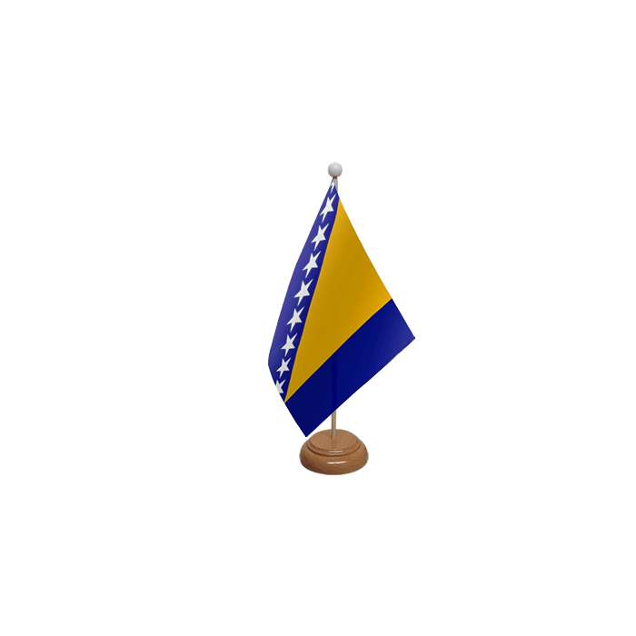 Bosnia and Herzegovina Large Wooden Table Flag – 18x12in (45 x 30 cm)