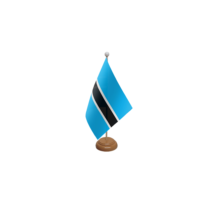 Botswana Large Wooden Table Flag – 18x12in (45 x 30 cm)