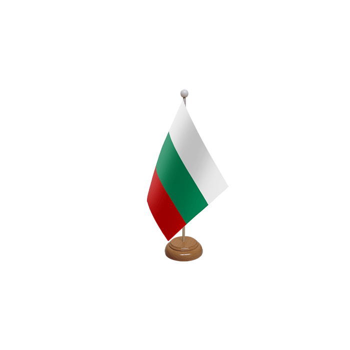 Bulgaria Large Wooden Table Flag – 18x12in (45 x 30 cm)