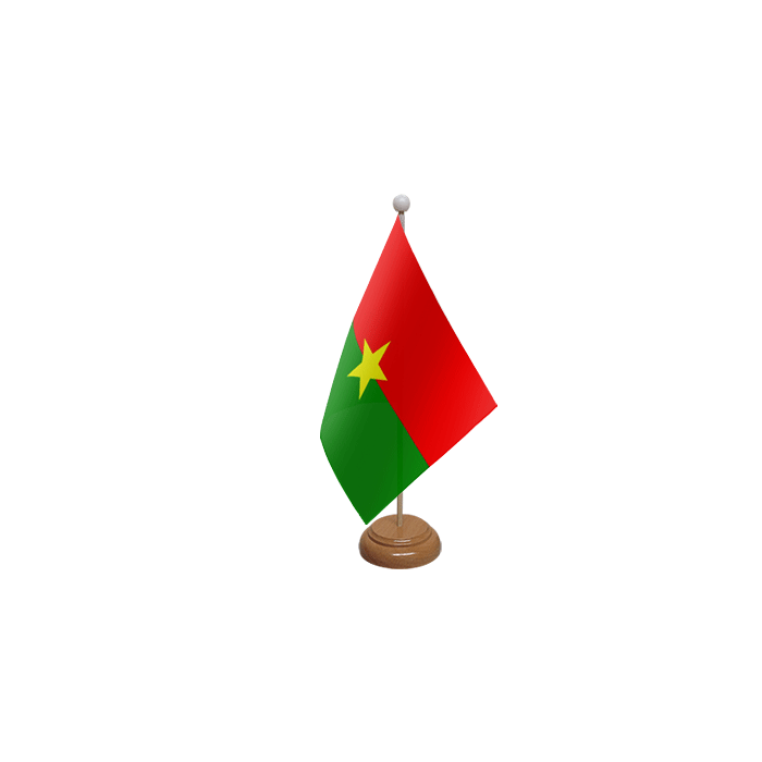 Burkina Faso Large Wooden Table Flag – 18x12in (45 x 30 cm)