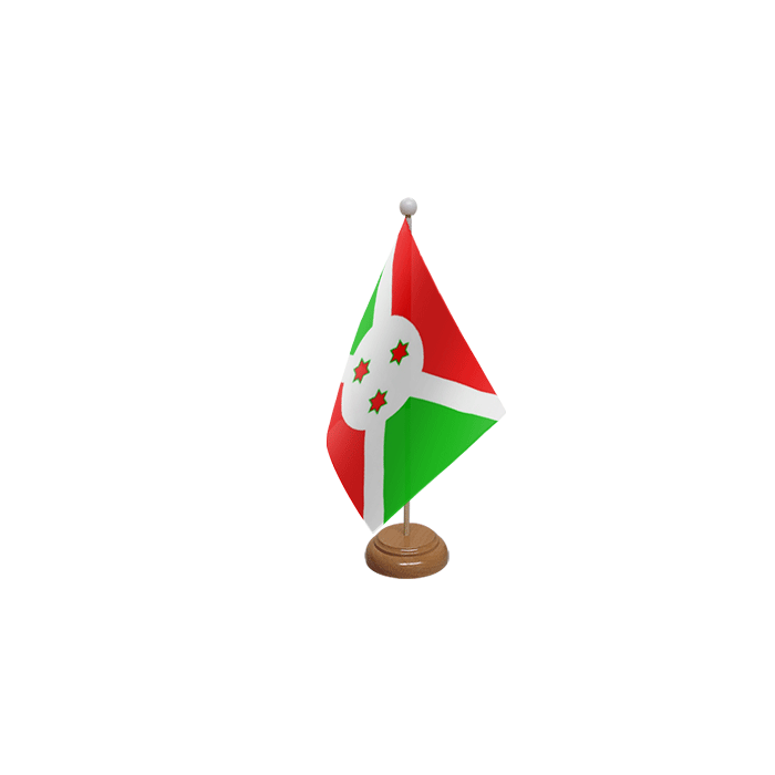 Burundi Large Wooden Table Flag – 18x12in (45 x 30 cm)