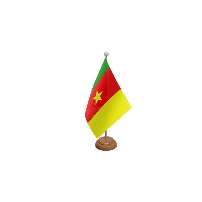 Cameroon Large Wooden Table Flag – 18x12in (45 x 30 cm)