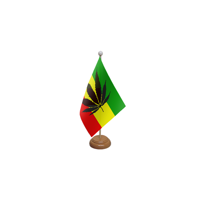 Cannabis Reggae Wooden Table Flag – 9x6in (22.5 x 15 cm)
