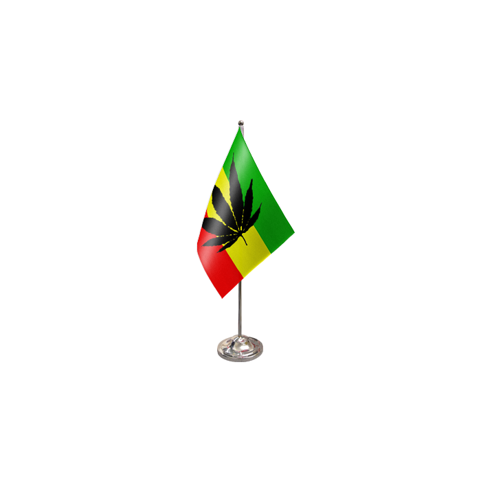 Cannabis Reggae Satin Table Flag – 9x6in (22.5 x 15 cm)