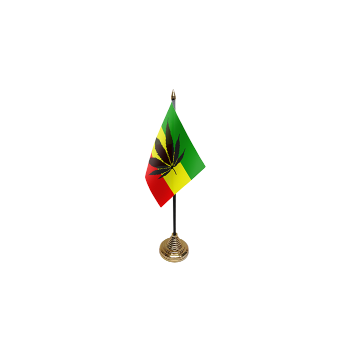Cannabis Reggae Table Flag – 6x4in (15 x 10 cm)
