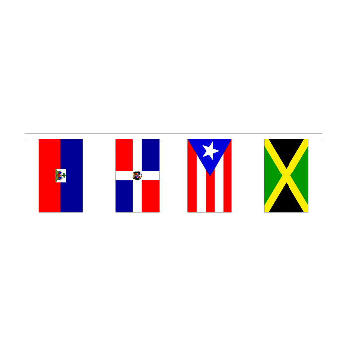 30 Flag Caribbean Nation Rectangle Bunting
