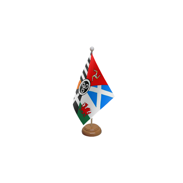 Celtic Nations Large Wooden Table Flag – 18x12in (45 x 30 cm)
