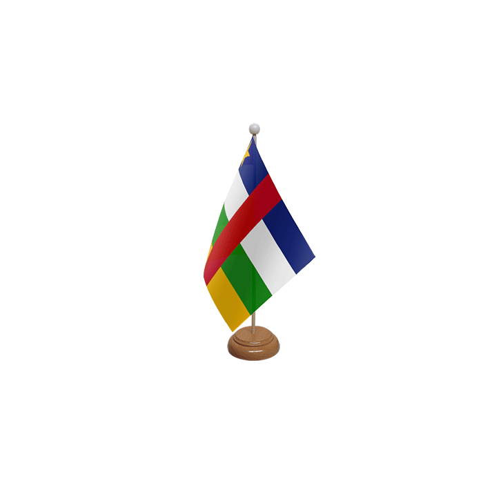 Central African Republic Large Wooden Table Flag – 18x12in (45 x 30 cm)