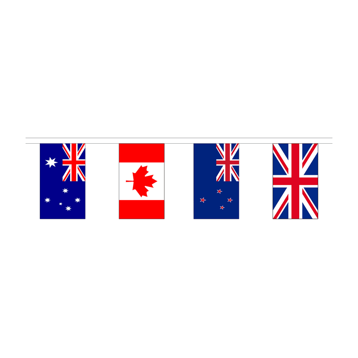 54 Commonwealth Nation Rectangle Bunting