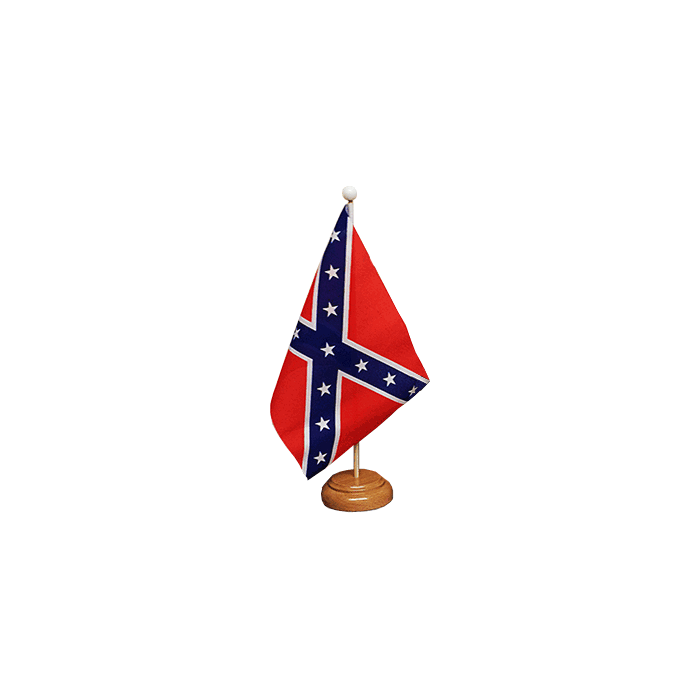 Confederate Large Wooden Table Flag – 18x12in (45 x 30 cm)