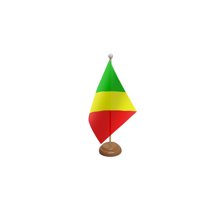 Congo Brazzaville Large Wooden Table Flag – 18x12in (45 x 30 cm)