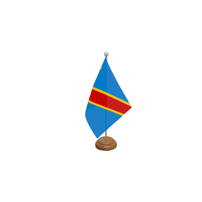 Congo DR 2006 Large Wooden Table Flag – 18x12in (45 x 30 cm)