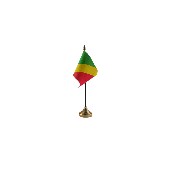 Congo Brazzaville Table Flag – 6x4in (15 x 10 cm)