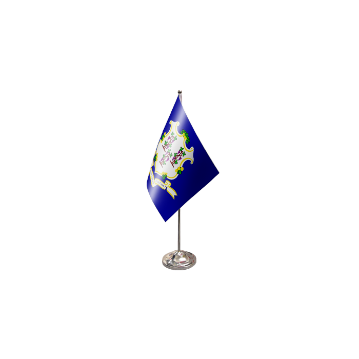 Connecticut Satin Table Flag – 9x6in (22.5 x 15 cm)