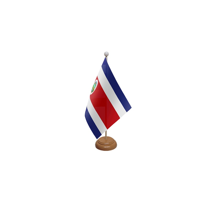 Costa Rica Large Wooden Table Flag – 18x12in (45 x 30 cm)