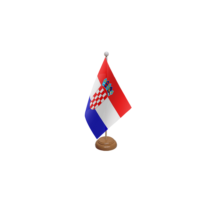 Croatia Large Wooden Table Flag – 18x12in (45 x 30 cm)