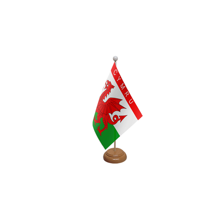 Cymru Large Wooden Table Flag – 18x12in (45 x 30 cm)