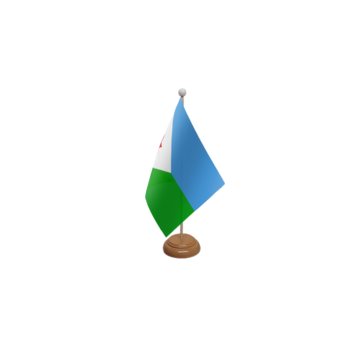 Djibouti Large Wooden Table Flag – 18x12in (45 x 30 cm)