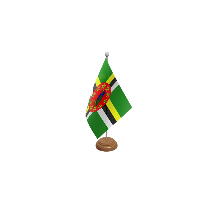 Dominica Large Wooden Table Flag – 18x12in (45 x 30 cm)