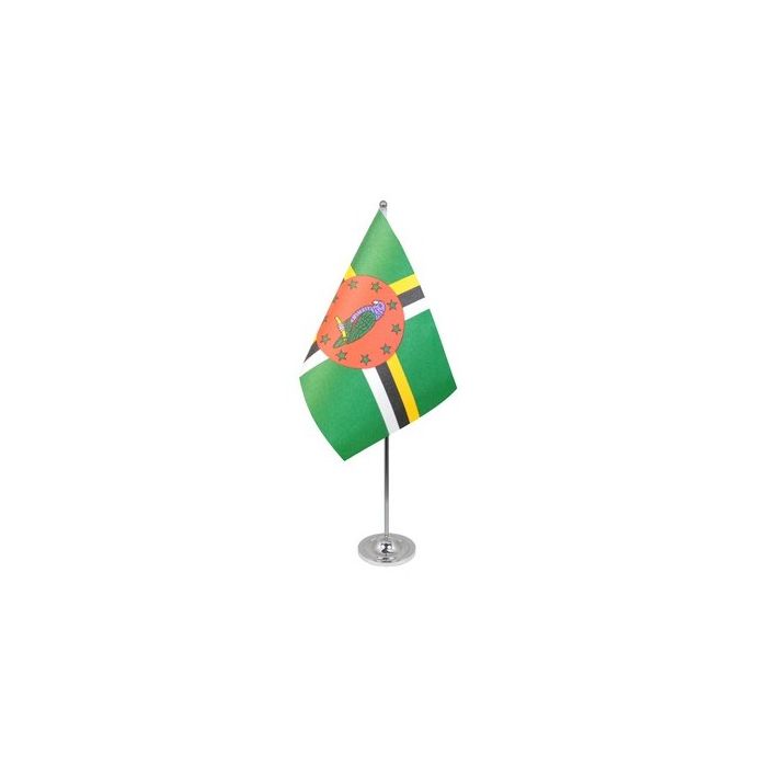 Dominica Satin Table Flag – 9x6in (22.5 x 15 cm)
