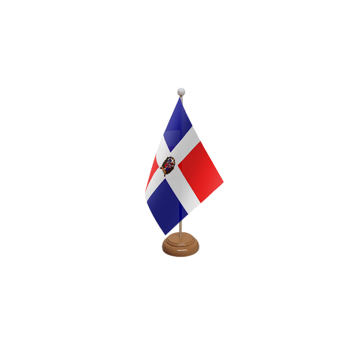 Dominican Republic Large Wooden Table Flag – 18x12in (45 x 30 cm)
