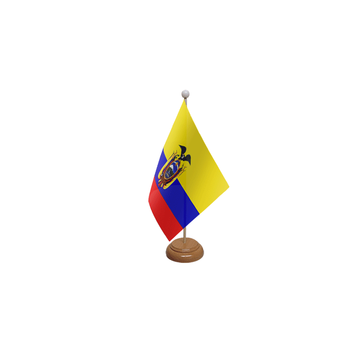 Ecuador Large Wooden Table Flag – 18x12in (45 x 30 cm)