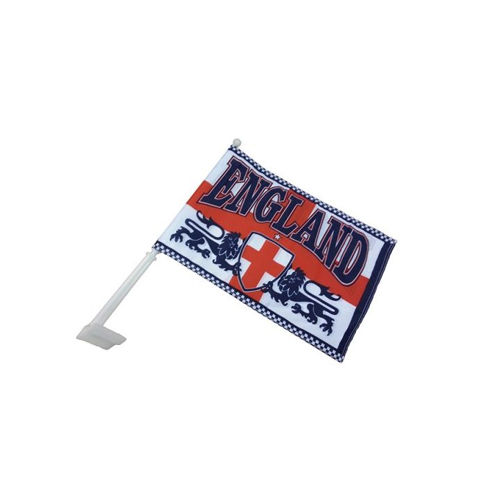 England 2 Lions Car Flag