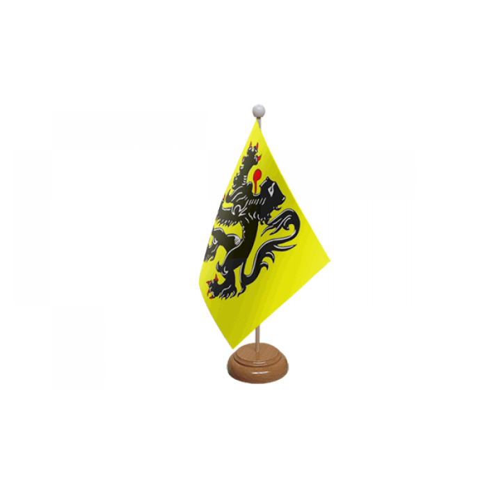 Flanders Lion Wooden Table Flag – 9x6in (22.5 x 15 cm)