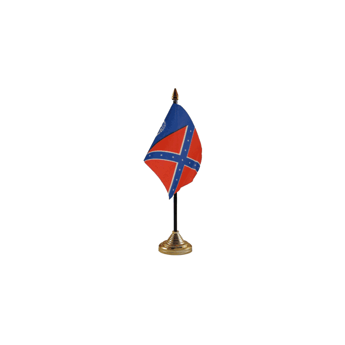 Georgia State Old Small Table Flag – 6x4in (15 x 10 cm)