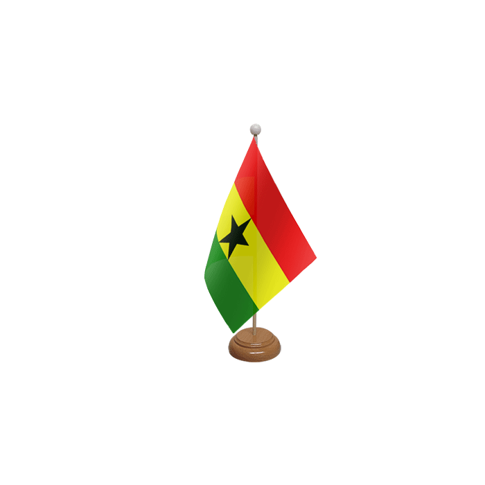 Ghana Large Wooden Table Flag – 18x12in (45 x 30 cm)