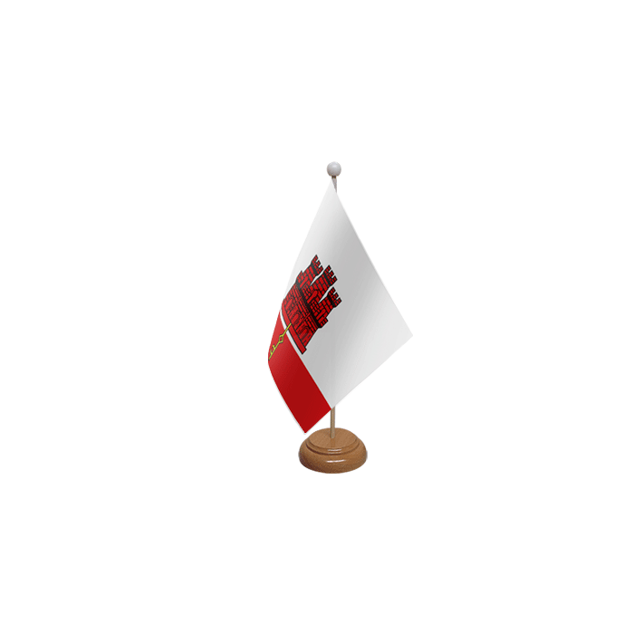 Gibraltar Large Wooden Table Flag – 18x12in (45 x 30 cm)