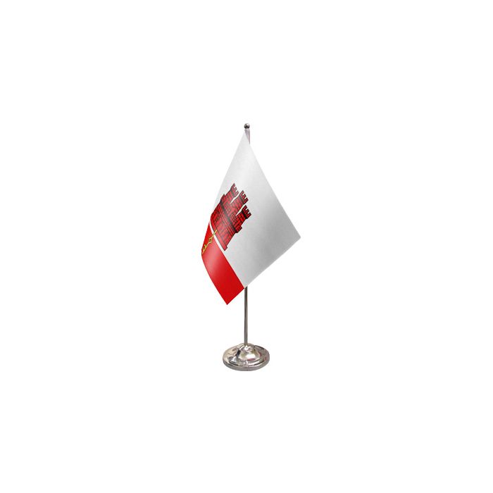 Gibraltar Satin Table Flag – 9x6in (22.5 x 15 cm)