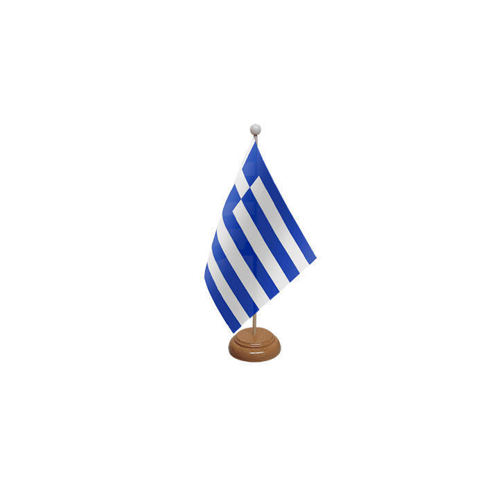Greece Large Wooden Table Flag – 18x12in (45 x 30 cm)