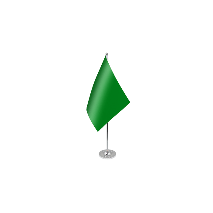 Plain Green Satin Table Flag – 9x6in (22.5 x 15 cm)