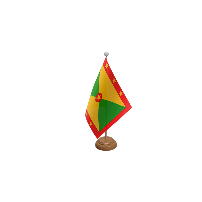 Grenada Large Wooden Table Flag – 18x12in (45 x 30 cm)