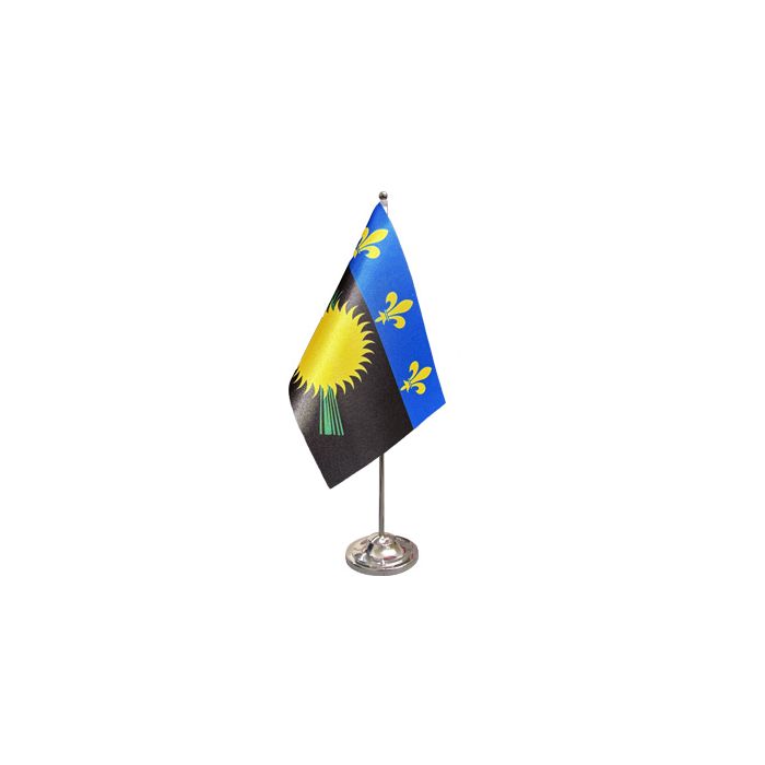 Guadeloupe Black Satin table Flag – 9x6in (22.5 x 15 cm)
