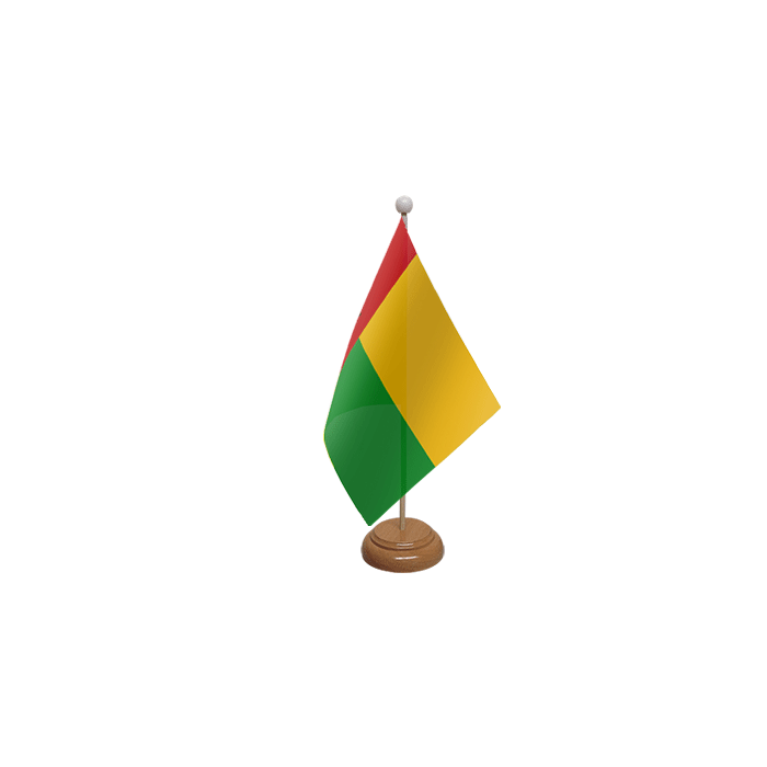 Guinea-Bissau Large Wooden Table Flag – 18x12in (45 x 30 cm)