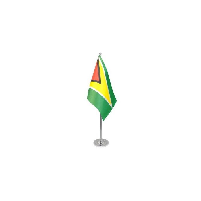 Guyana Satin Table Flag – 9x6in (22.5 x 15 cm)